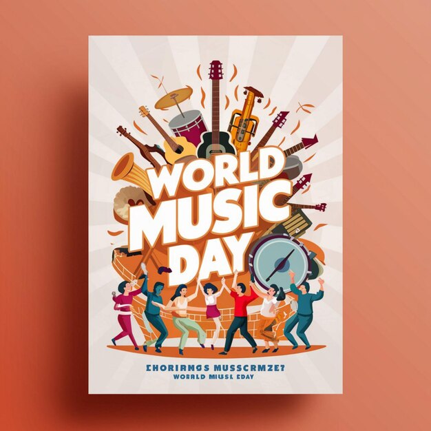 Photo world music day poster design