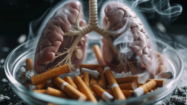 世界タバコ禁止デー 煙の予防 肺とタバコ