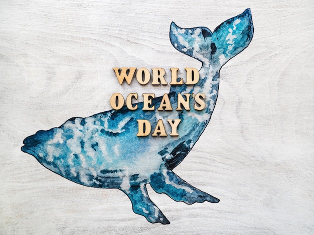 Photo world ocean day. beautiful, bright greeting card