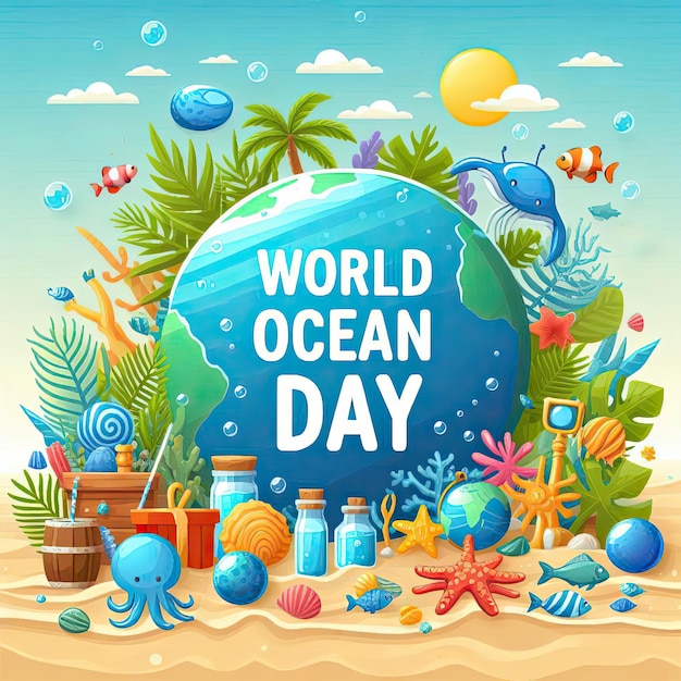 Foto post sui social media della giornata mondiale dell'oceano