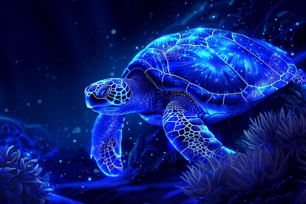 거북이와 함께 세계 바다의 날 디자인