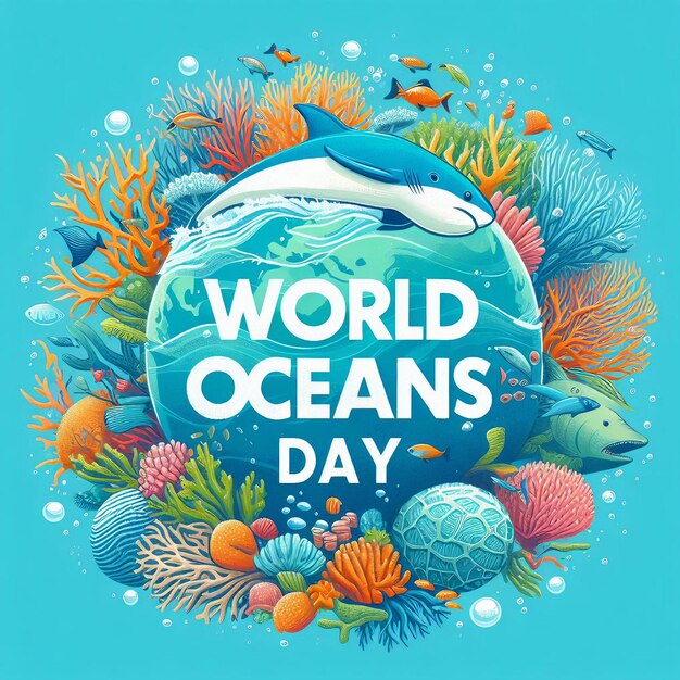 Foto la campagna sui social media per la giornata mondiale degli oceani celebrate the world oceans day