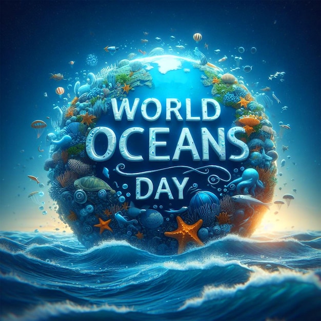 Foto giornata mondiale degli oceani post sui social media celebrate world oceans day