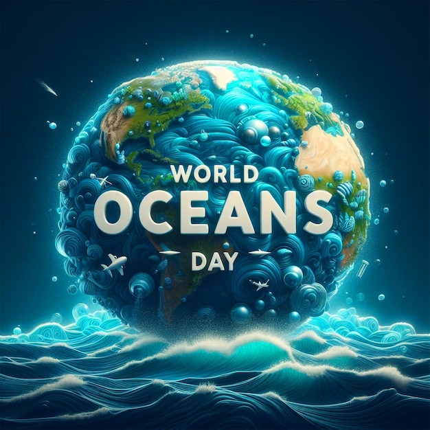 Photo world oceans day social media post celebrate world oceans day