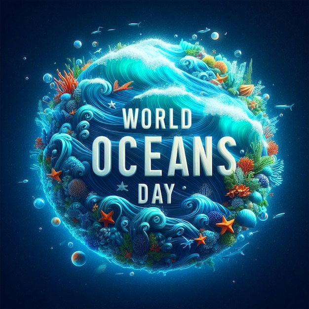 Photo world oceans day social media post celebrate world oceans day