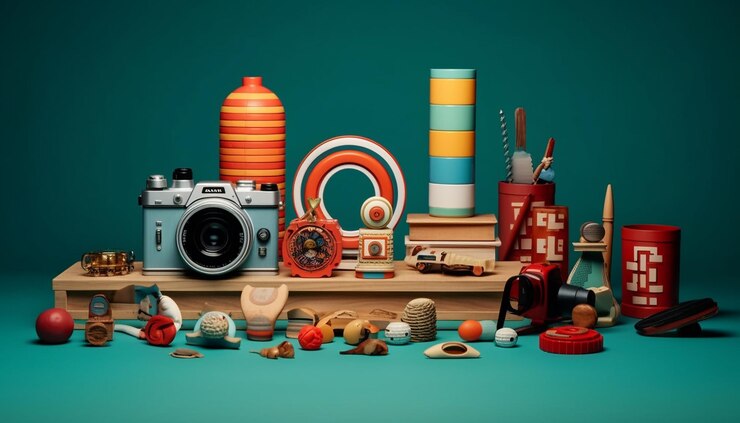 Photo world photography day minimal objects concept about photography camera with minimalist background