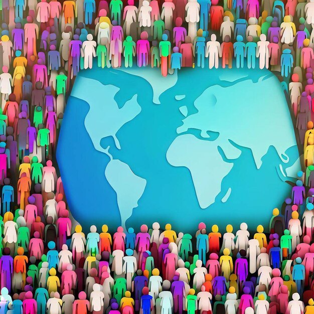 World population day background for wallpaper copy space