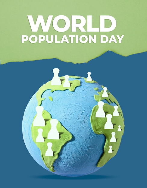 Photo world population day collage design