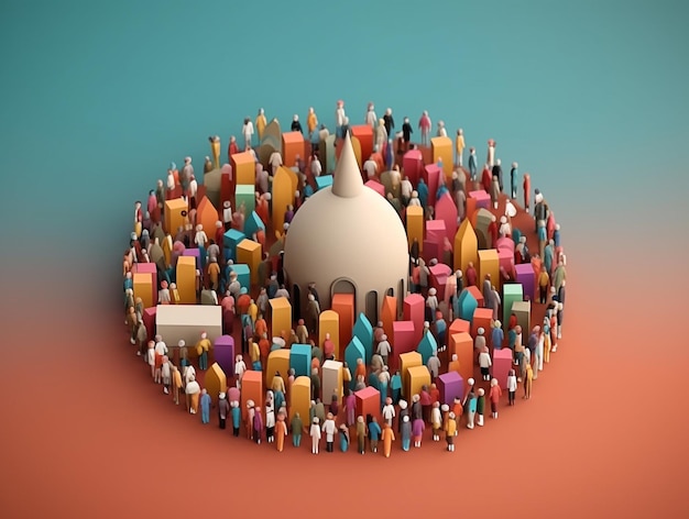 World Population Day Concept Illustration AI Generated