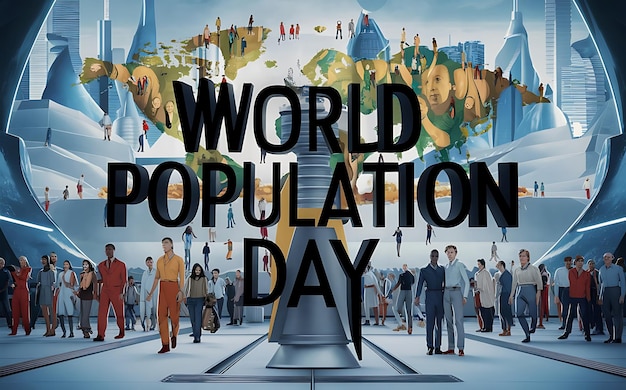 world population day flat illustration