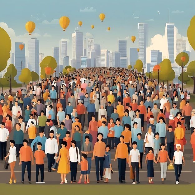 world population day flat illustration