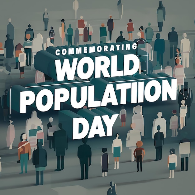 Photo world population day flat illustration