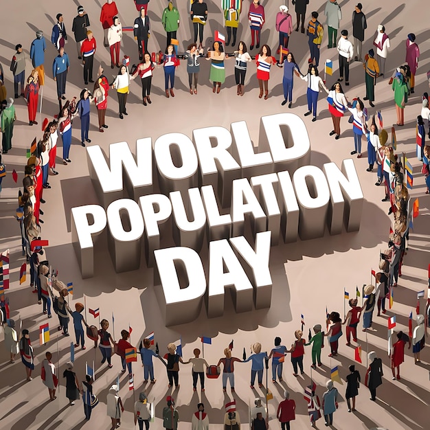 world population day flat illustration