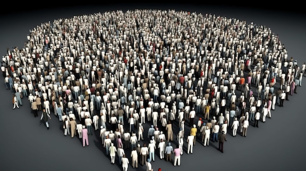 World Population Day Group of different people dark background AI generated