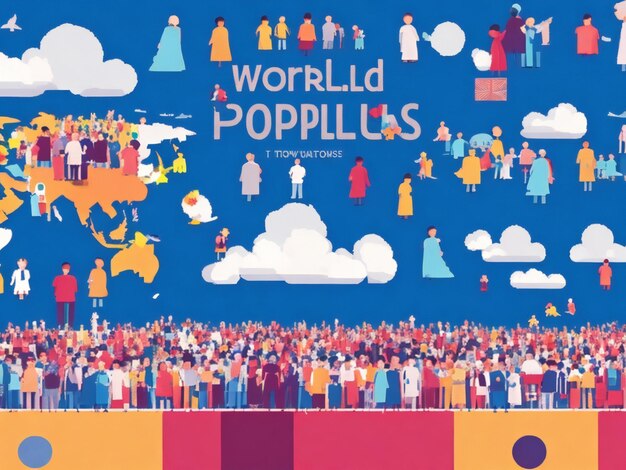 World population day illustration design background ai generated