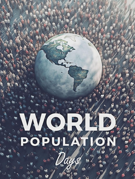 World Population Day Poster with globe