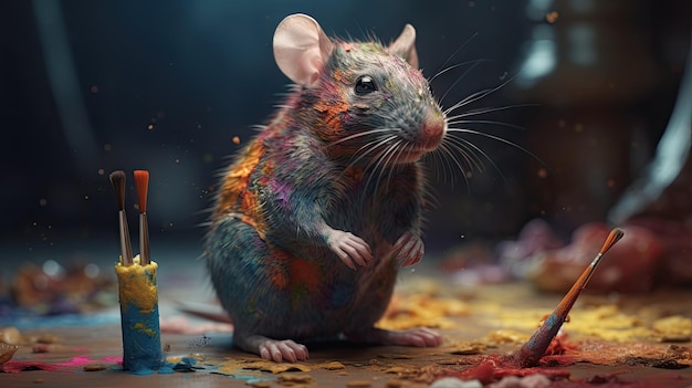 Иллюстрация Всемирного дня крысы 3d реалистичная