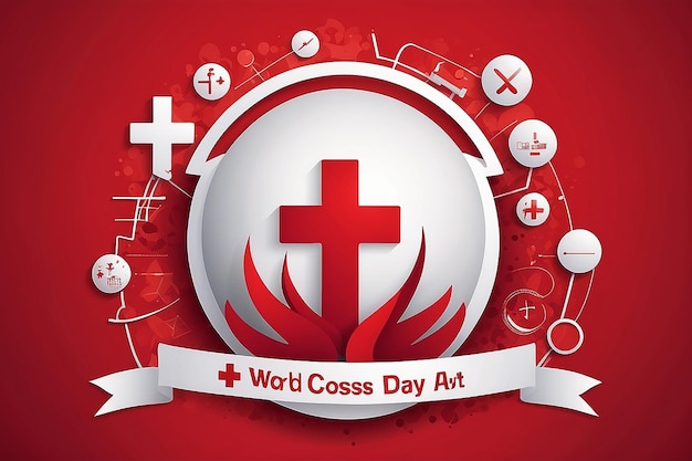 Photo world red cross day creative design