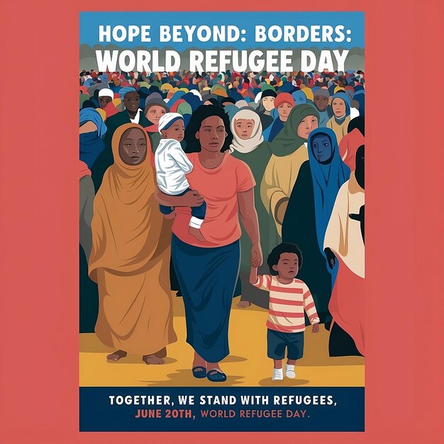 world refugee day banner template