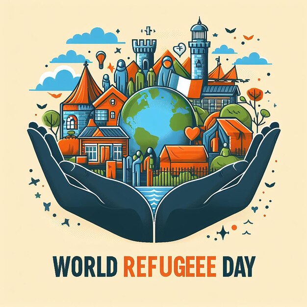 World Refugee day concept Vector Illustration