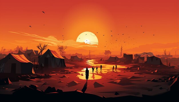 World refugee vector art