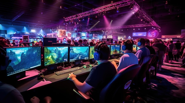 Premium Photo | World region gaming expo gaming industry event or