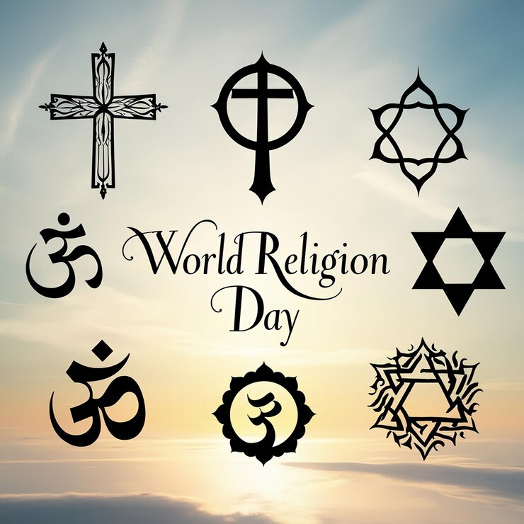 Photo world religion day banner design