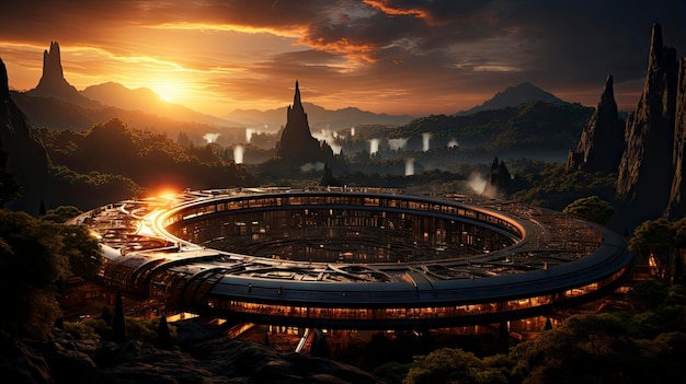 Premium AI Image | the world's largest temple is the symbol of the future.