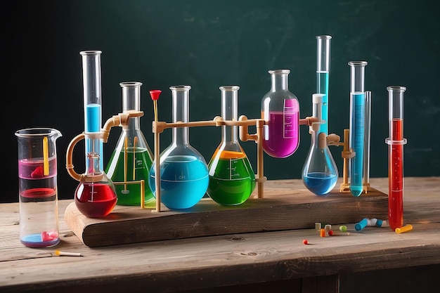 World science day arrangement with chemistry tubes