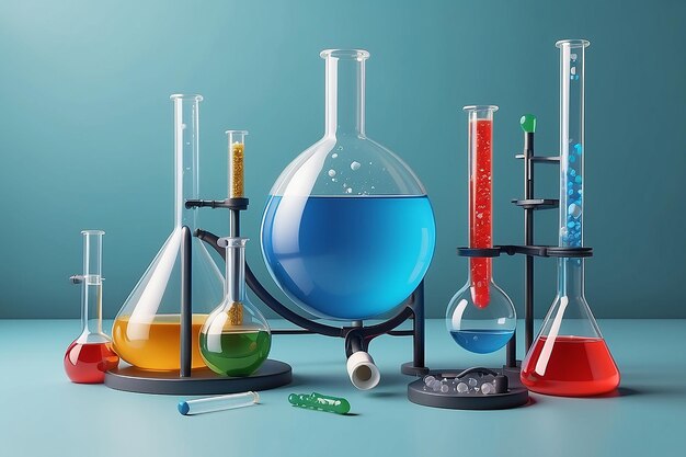 World science day arrangement with chemistry tubes