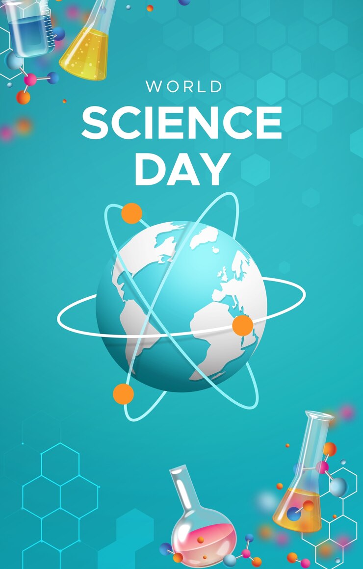 Photo world science day collage design
