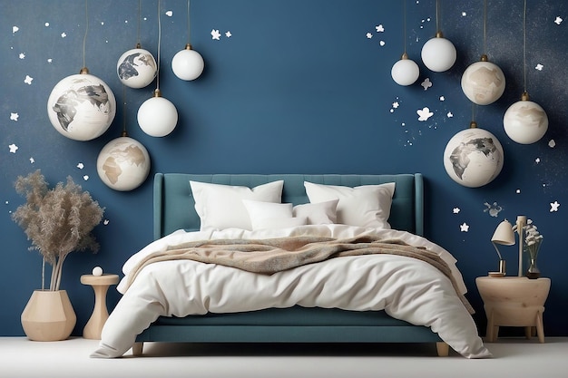 World Sleep Day Concept Afbeelding van een bed voor design sociale media