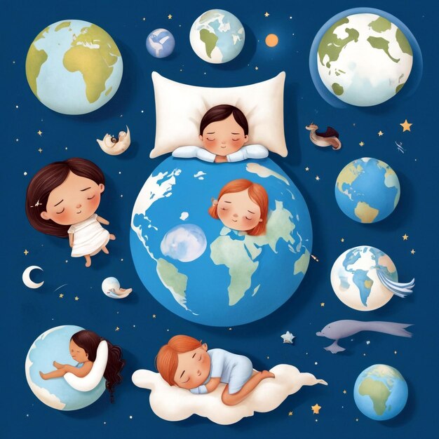 Всемирный день сна Спящие красавицы обнимаются Захватывая суть Всемирного дня сна