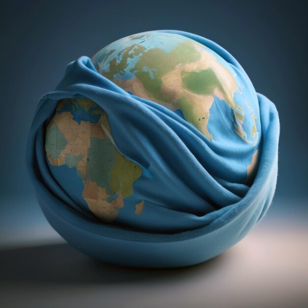 Фото Специальное изображение всемирного дня сна со всемирной обложкой с спальной тканью