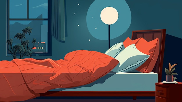 world sleep day very basic Flat vector illustration