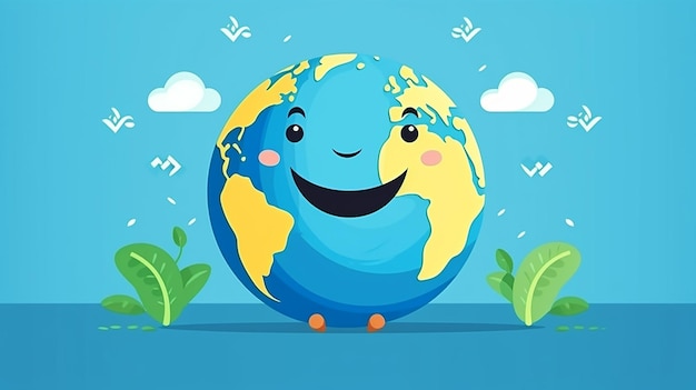 Photo world smile day background in flat design style