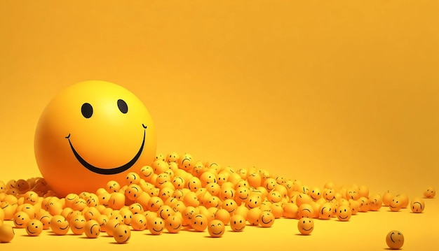 Photo world smile day emojis arrangement