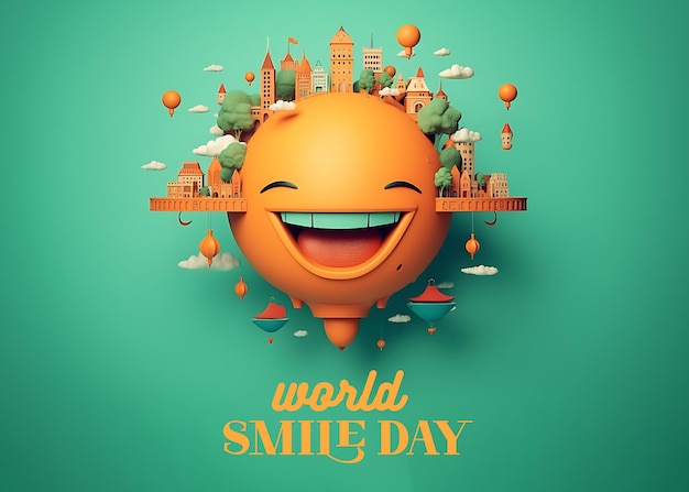 Photo world smile day poster