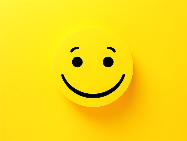 Foto giornata mondiale del sorriso con il segno emoji sorriso su sfondo giallo