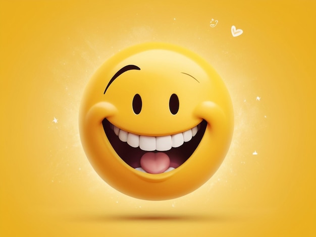 사진 세계 미소의 날: 웃는 얼굴과 함께 즐거운 분위기를 가진 노란색 배경