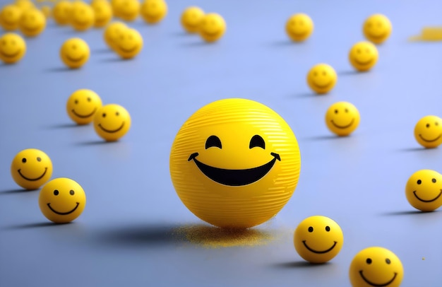 Всемирный день улыбки желтый смайлик с фоновым баннером с текстом копирования пространства
