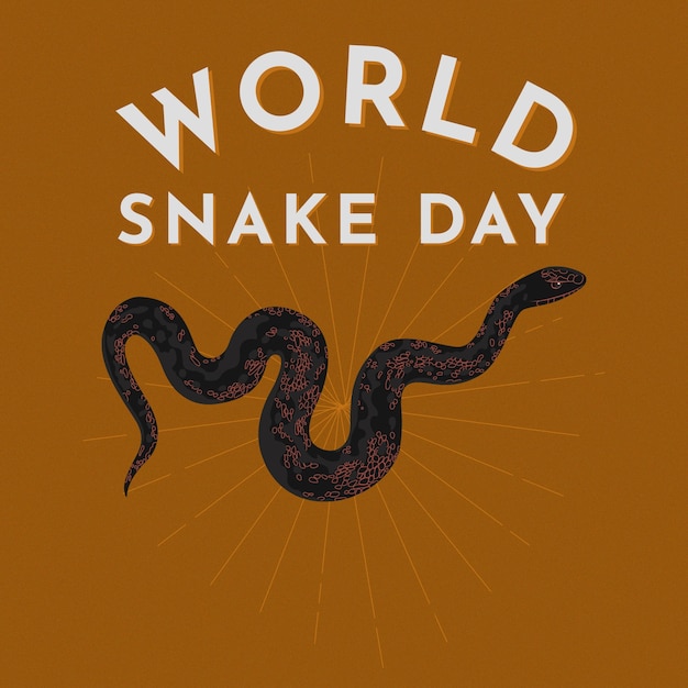 Photo world snake day banner collage design