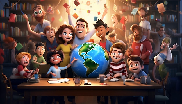 World students day pixar style