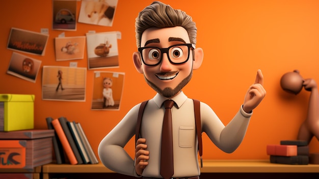 World Teacher Day in 3D Character