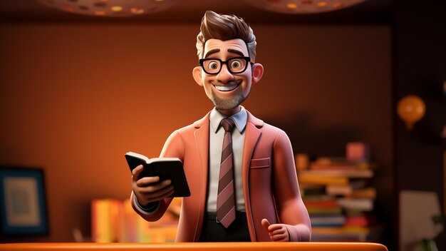 World Teacher Day in 3D Character