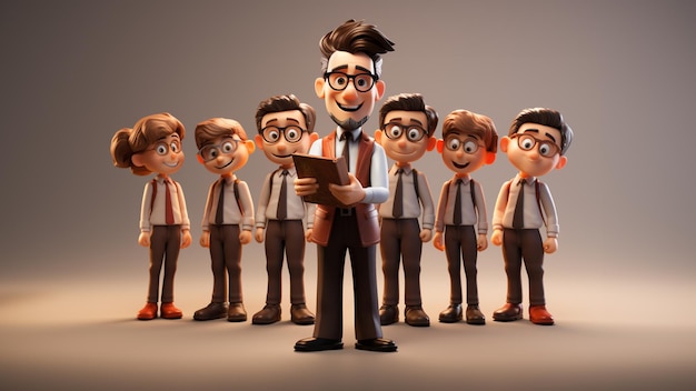 World Teacher Day in 3D Character