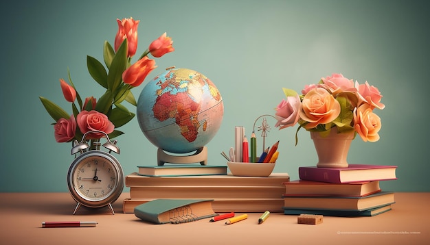 World teacher's day design with minimal objects