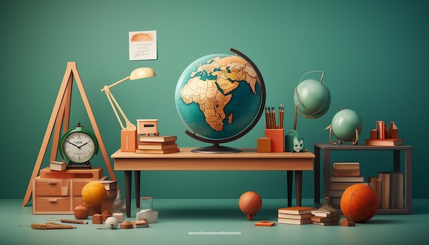 World teacher's day design with minimal objects