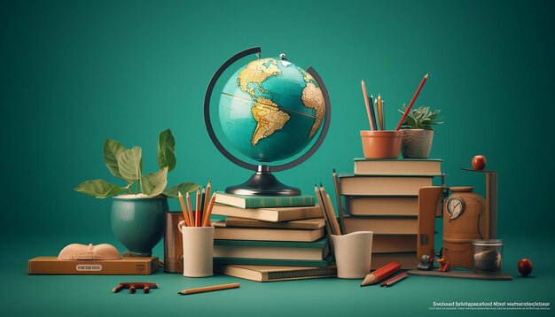 World teacher's day design with minimal objects