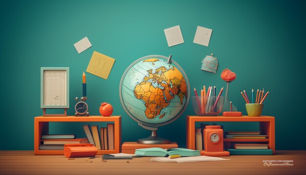 World teacher's day design with minimal objects